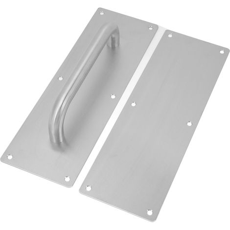 Poignée de porte tirage poussée avec vis, acier inoxydable 304 blanc ovale, pour bureaux hôtels restaurants (1/5)