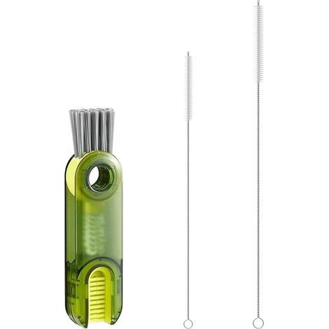 spazzola per la pulizia, testina 3 in 1 a forma di U e a spirale, 2 spazzole a cannuccia, per coperchio e fessura (1/5)