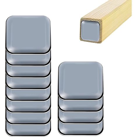 12 Pièces Patins pour Meubles Téflon Auto-adhésifs 40x40 mm Carré PTFE Protègent Efficacement Déplacer Patins Pieds de Table Patins Autocollants pour Chaises Sols Tapis Meubles Lourds (1/5)