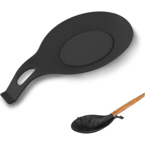 Löffelablage – Besteckhalter – Stabiler und faltbarer Ständer – Für Küche und Restaurant – Schwarz – 18 x 10 cm (1/5)