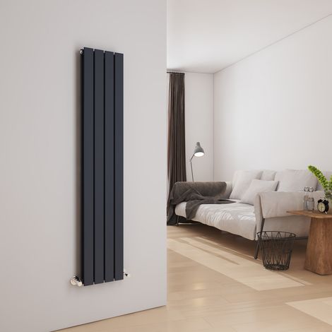 EMKE Anthracite Vertical Double Flat Panel Radiator Effortless Heating with Designer Radiator, 1600x300mm (1/5)