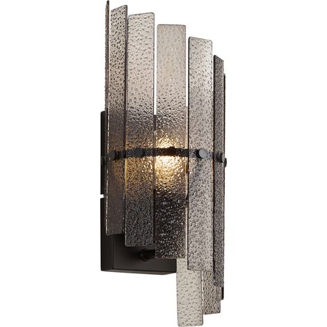 QAZQA Design Wall Lamp Black with Smoke Glass - Versailles (1/5)
