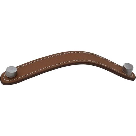 AUTRES Poignée de meuble Cuir, cuir marron mat, entraxe 96 mm (1/2)