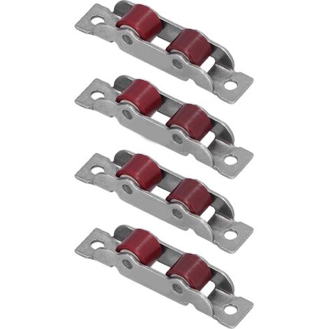 Ensemble de 4 poulies de fenêtre à double roue avec vis pour portes et fenêtres coulissantes (1/5)