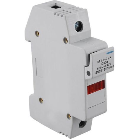 Support Fusible Rail DIN 1 Pôle 32A 380V AC 10x38mm Rt18-32x (1/3)