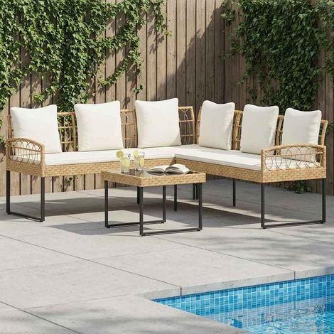 vidaXL Set Divano da Giardino 2 pcs Naturale Rattan sintetico