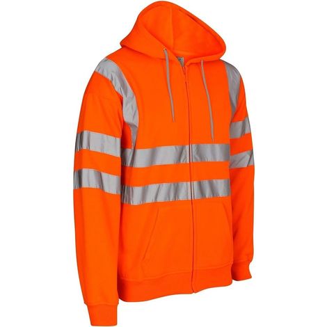 Veste homme haute visibilité réfléchissante à capuche, sécurité travail nuit, imperméable, taille M-XXL, avec bandes rétroréfléchissantes, idéale chantier, moto, vélo, coupe-vent, anti-pluie légère, q (1/4)