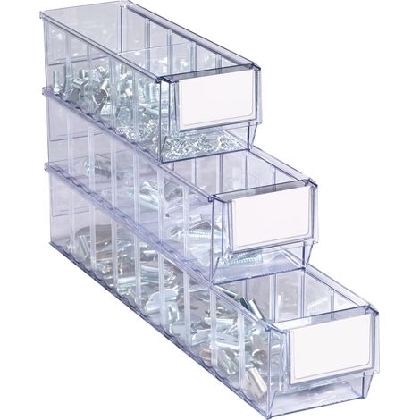 Boîte de rayonnage L300xL91xH81mm transparente SAN TECWERK (1/3)