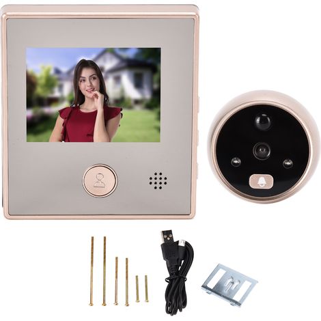 Sonnette vidéo intelligente 2,8 pouces écran TFT angle large 135° vision nocturne infrarouge pour sécurité domestique (1/5)