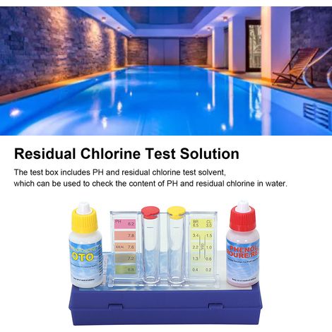 Équipements pour piscine : kit de test de pH, kit d’analyse d’eau, boîte de chlore résiduel, outils d’entretien de piscine OTO (1/5)