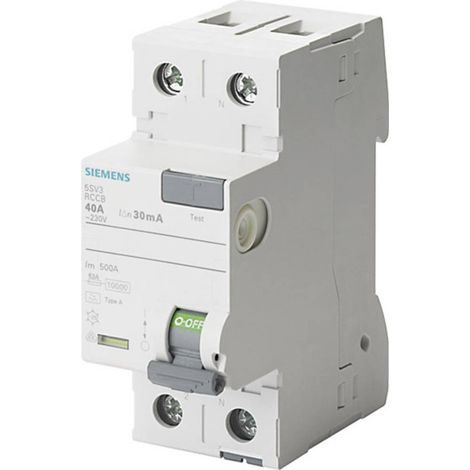 Siemens 5SV33126 5SV3312-6 Interruttore differenziale A 2 poli 25 A 0.03 A 230 V