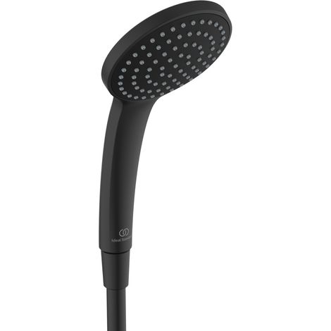 Ideal Standard Alero doccetta monofunzione, soffione doccia a risparmio idrico, design moderno, ugelli EasyClean, filettatura standard G1/2 per un facile montaggio – Nero Opaco (1/4)