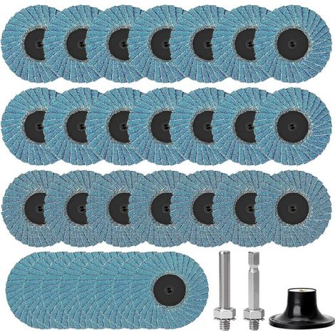 32 Pack Flap Discs 2" Flap Discs 40/60/80/120 Grit Sanding Discs for Polishing and Deburring (50mm) (1/5)