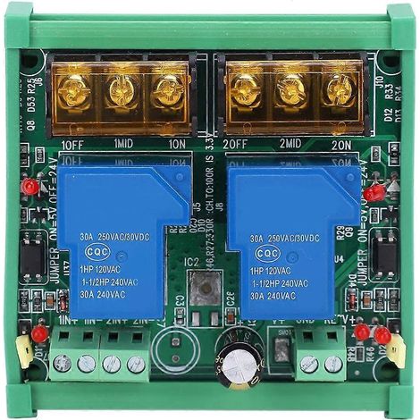 Relaismodul 24V 2-Kanal 30A Hochleistungs-Großstromrelais SPS-Modul 2RL‑24V30A‑D