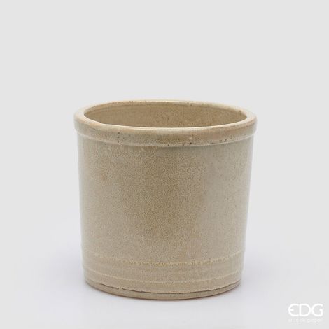 EDG Enzo De Gasperi Vaso Glaze Cilindro Avorio Ceramica 23 cm