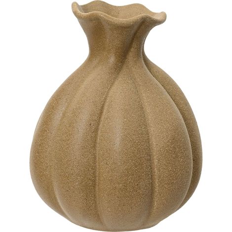 Vase en grès Marron Clair - 14,3 cm de diamètre, 18,3 cm de Hauteur, Taille Unique