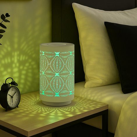 Tischleuchte Beistellleuchte Nachttischlampe Akku RGB Farbwechsel LED Touch weiß