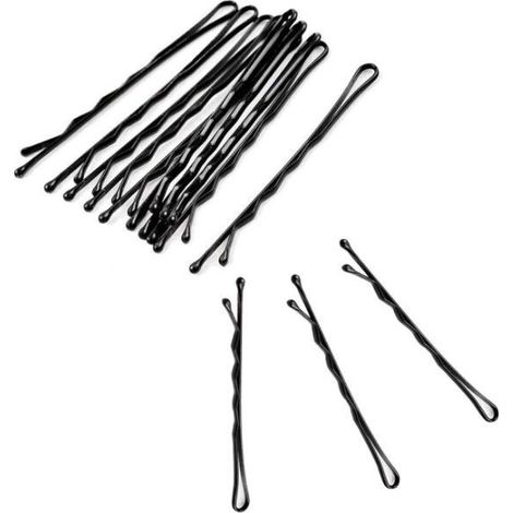 72 épingles à cheveux noires, épingles à cheveux ondulées, style plat. Pinces à cheveux pour femmes Filles (1/3)