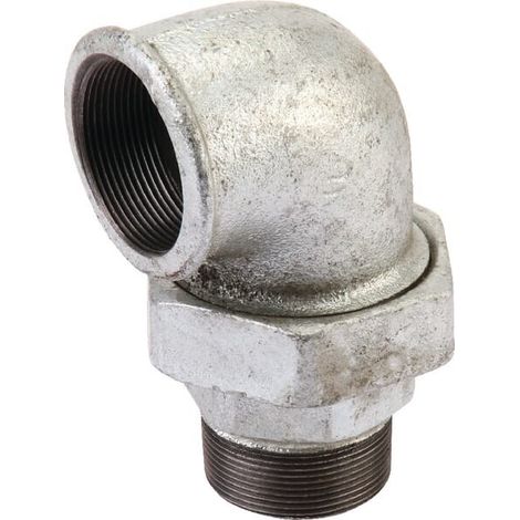 Collegamento a vite angolare 90° zincato filetto interno/filetto esterno 2" UNIVERSALE FG972