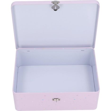 Metal Storage Box with Lock, Cute Iron Money Box for Children, Colorful Design for Jewelry and Keepsakes, Compact Size for Home and Office (1/5)