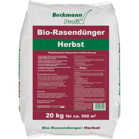 Engrais biologique pour gazon BECKMANN « Automne », 20 kg – Engrais naturel pour gazon, engrais biologique