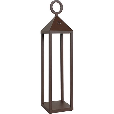 PICNIC Lampada da Tavolo Portatile LED 2,2W IP54 2700K 43cm Corten - Luce Wireless Ricaricabile per Interni ed Esterni - Rossini Group