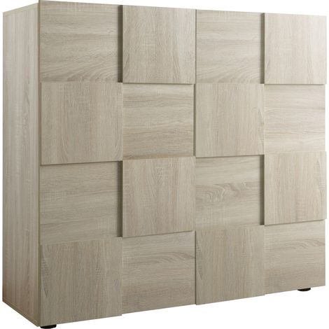 Credenza 2 Ante 120x42x110 cm in Legno TFT Chequers Rovere Samoa (1/5)