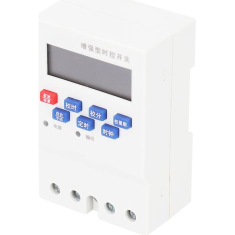 Interrupteur horaire numérique programmable 25A, minuterie avec arrêt automatique, extinction mémoire, relais temporisé pour démarrage et coupure de courant (1/5)