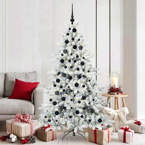 Künstlicher klappbarer Weihnachtsbaum Weiß 180 cm PVC und Stahl
