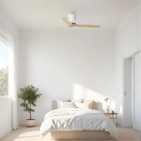 Ventilatore non illuminato bianco/rovere Ø132cm modello SKYLER