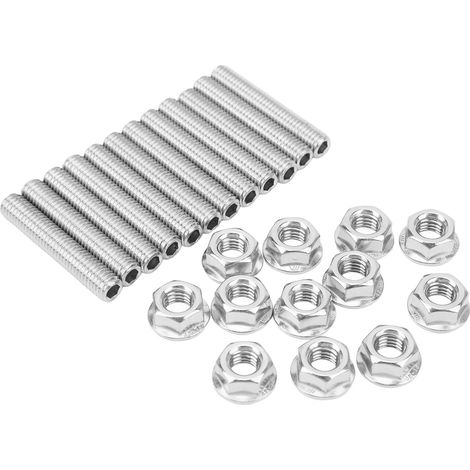 Kit de 12 boulons de culasse en acier inoxydable pour collecteur d'échappement, compatible avec les moteurs Chevy V8 LSX, LS1, LS2, LS3, LS6 et LS7. (1/5)