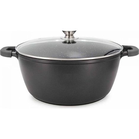 Faitout 24 cm 3.7 L revêtement marbre antiadhésif, compatible four et lave-vaisselle, pour cuisson quotidienne (1/3)