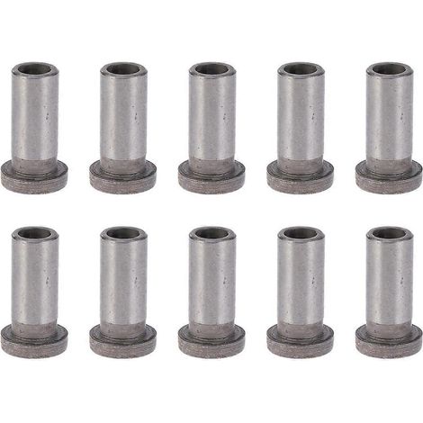 10 douilles de perçage en acier, bagues métalliques brossées, douilles de palier d'essieu, gabarits de palier-2.2X1.2cm-Silver (1/2)