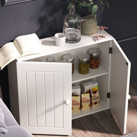 Wandschrank - DAYPLUS - Standardmodell - Weiß - Wasserfestes MDF - Verstellbares Regal