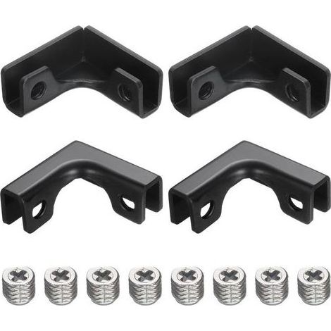 4Pcs Attache Fixation Verre, Pour 3-7mm Support Fixation Verre En L, Attache Renforcée En Alliage D'Aluminium Pour Vitrine, Aquarium (Noir) (1/5)
