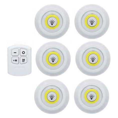 Super lumineux COB sous la lumière du meuble LED télécommande sans fil dimmable armoire veilleuse maison chambre placard cuisine -(lumière blanche)-Chrom (1/5)