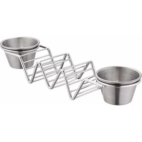 Taco Holder, Taco Stand Acier Inoxydable 3 Grille V Forme Brillant Taco Rack pour Cuisine Maison(B) (1/5)