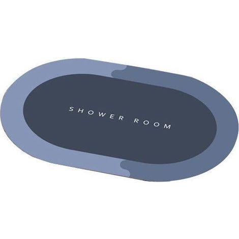Tapis de sol super absorbant 50 x 80 cm, doux, à séchage rapide, antidérapant, pour bain de boue de diatomées, bleu ovale (1/5)