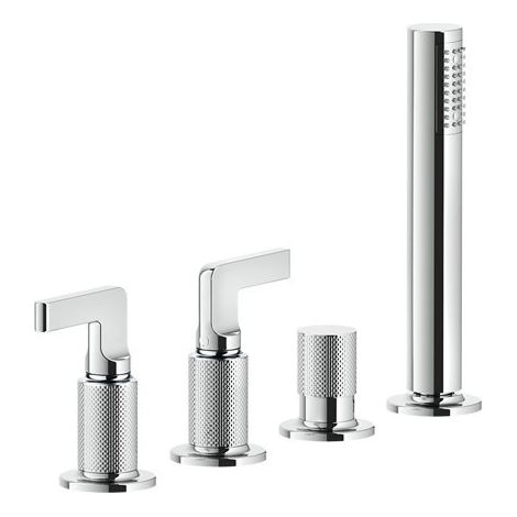 Gessi Inciso- Mitigeur de baignoire 4 trous avec poignée à 2