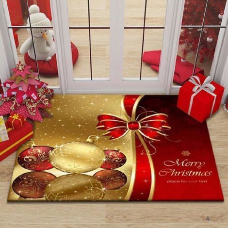 Weihnachtsteppich – 40 x 60 cm – Weihnachtsdekoration – Fußmatte – Für Schlafzimmer, Flur, Wohnzimmer, Fußboden, Küche (1/5)