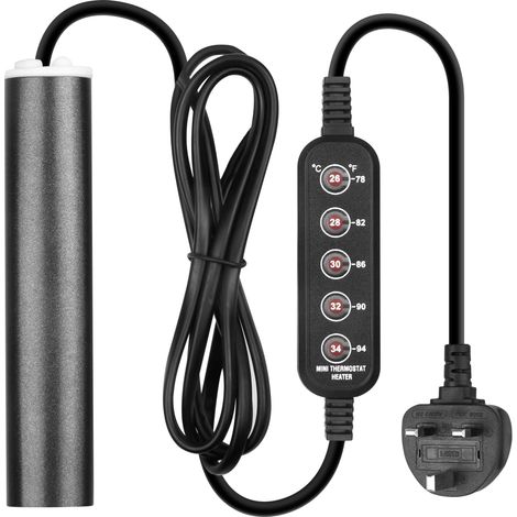Mini Fish tank heater 50W, Small Aquarium Heater with 2 Suction Cups Temperature Control for 10-50L Marine Saltwater and Freshwater (1/5)