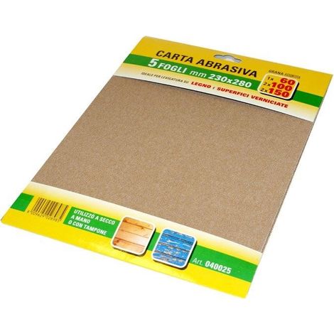 FOGLI CARTA ABRASIVA ASSORTITI 5 PZ.