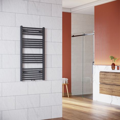 SONNI Heizkörper Badezimmer Badheizkörper mittelanschluss Handtuchwärmer Handtuchtrockner 1000x500mm Anthrazit (1/5)