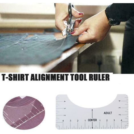 T-Shirt-Lineal-Führungshilfe, Messwerkzeug, Zentrierwerkzeug, Ausrichtungshilfe für Stoffzuschnitt, Nähprojekte (1/3)