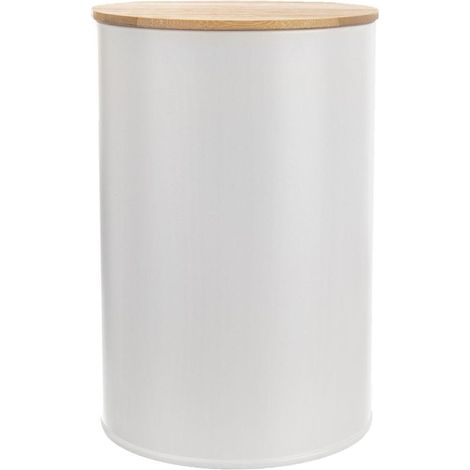 Contenitore per alimenti in metallo Whiteline con coperchio in bambù, 800 ml (1/3)