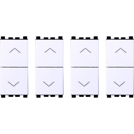 gloca Pulsante Doppio 1P+1P 16A Compatibile Arké (Bianco, 4 Pezzi) (1/4)