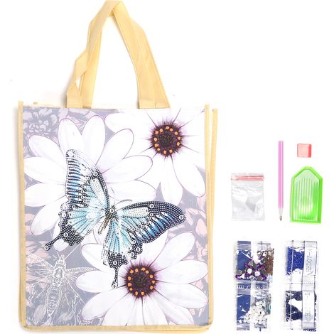 Wiederverwendbare Stofftasche für Diamantmalerei, mit Griffen, faltbar, handgefertigt, DIY-Einkaufstasche, Modell HBD04 (1/5)