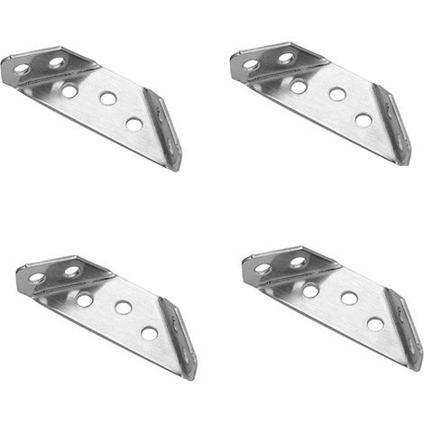 Équerre en acier inoxydable - Lot de 4, petite taille (0,8 mm d'épaisseur) avec vis (1/5)