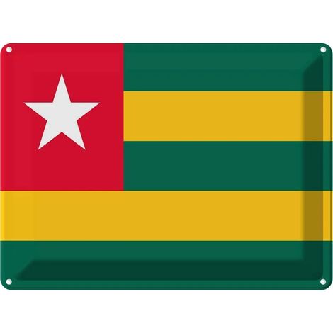 Plaque métallique 30x40 cm Drapeau, bannière et armoiries du Togo (1/5)
