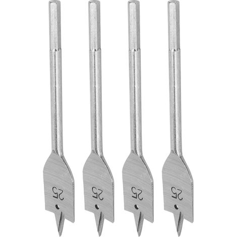 Ensemble de 4 mèches plates pour perçage du bois en acier carbone, accessoire menuiserie 25mm
